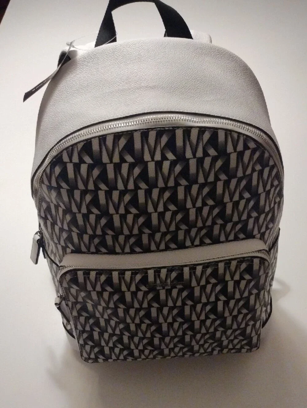 Michael Kors Black & White Signature Logo Backpack